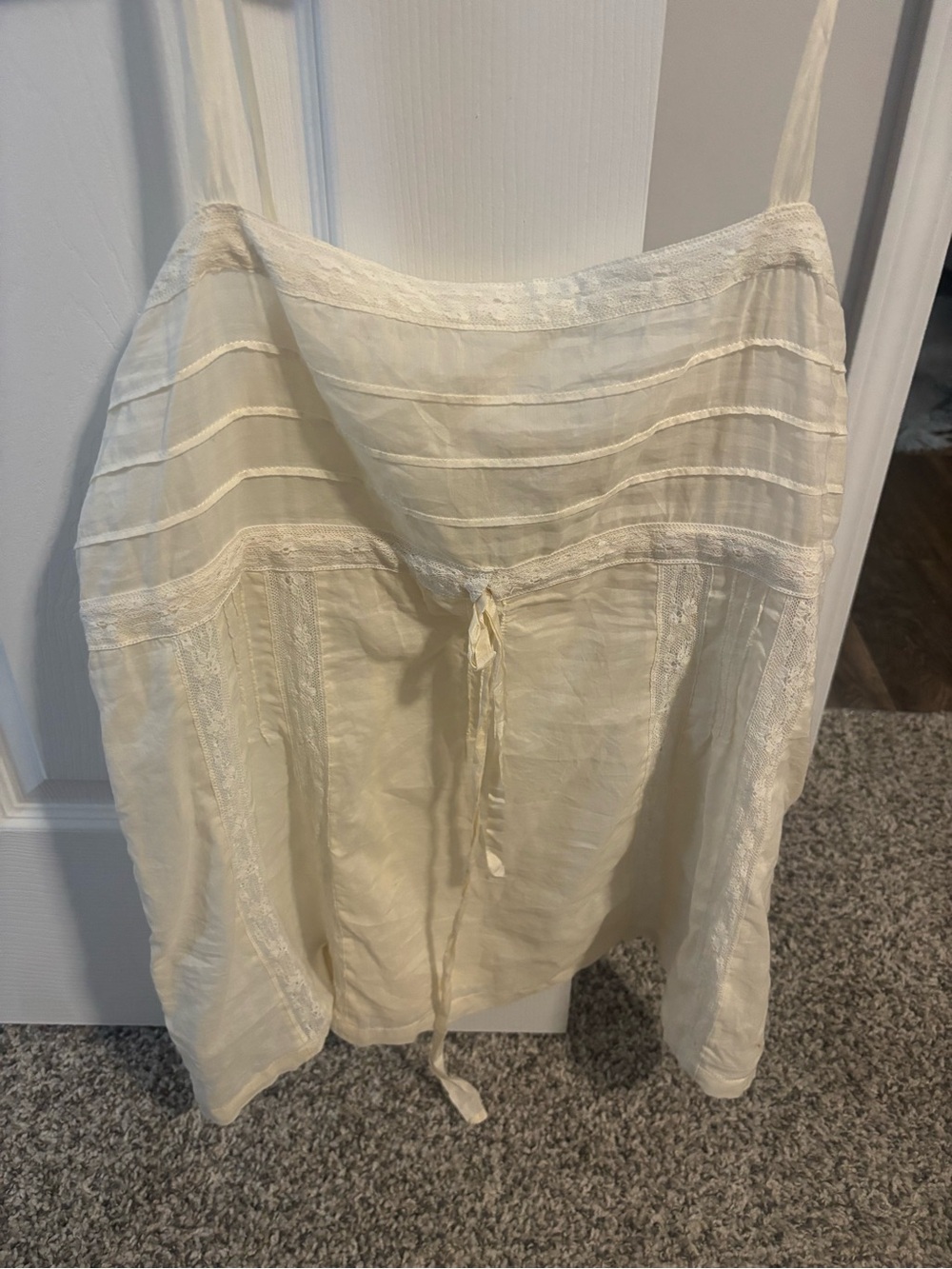 Denim & Supply Ralph Lauren Cream Lace Trim Tank Top